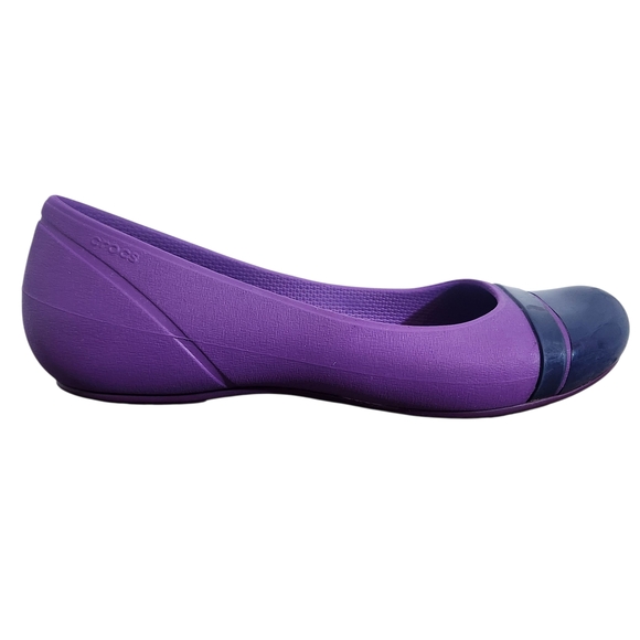 Crocs Purple and Blue Ballet Flats Size 7 Crocs Purple Flats - Picture 1 of 7